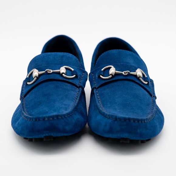 size 8.5G 9 US Gucci Burgundy Loafers Driver Horsebit Blue Shoes main image 9